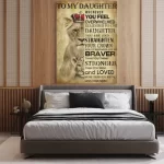 DAUGHTER MUM Lion Crown Quote Print CANVAS Art,
